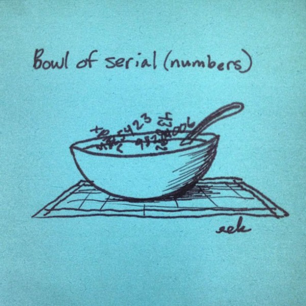 Bowl of serial numbers