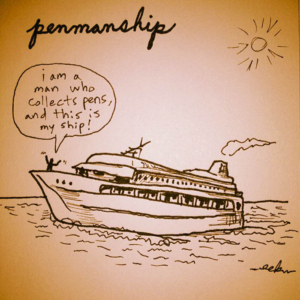 Travel, artist, boat, handwriting, penmanship, pens, ship