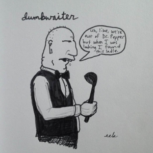 Humans, dumbwaiter, food