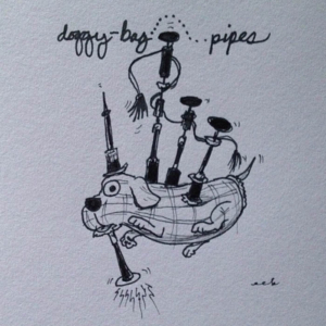 Animals, Music, bagpipes, dog, doggy, doggybag