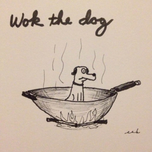 Animals, canine, cooking, dog, doggy, dogwalk, food, kitchen, walk, walking, wok