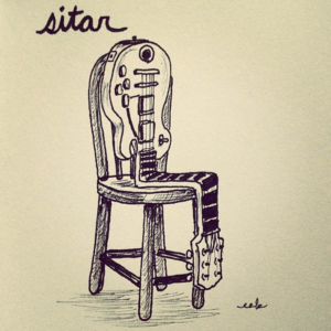Home, Music, chair, electricguitar, guitar, guitars, lespaul, sit, sitar, sitting