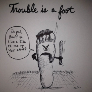 Anatomy, afoot, bully, feet, fight, foot, trouble