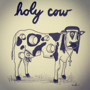 Animals, Religion, church, cow, farm, hole, holes, holy, moo, nun