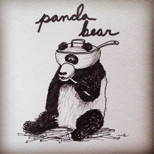 Animals, bear, food, kitchen, pan, panda, pans, pot, zoo