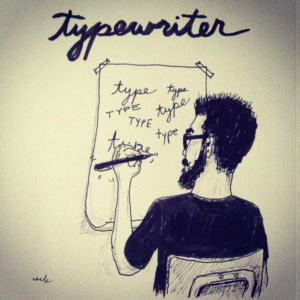 Self Portrait, Technology, penmanship, selfie, selfportrait, southpaw, type, typewriter, writing