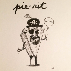 Comedy, Photooftheday, cute, dailydoodle, food, funny, instadaily, jacksparrow, joke, matey, picoftheday, pie, pirate, pirates, pun, sketchbook