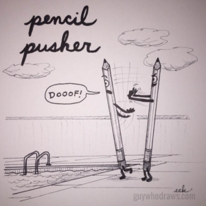 9to5, accountant, artist, boring, comic, funny, instadaily, instadraw, job, joke, pencil, pencilpusher, pool, prank, push, pusher, shove, sketchbook, swimming