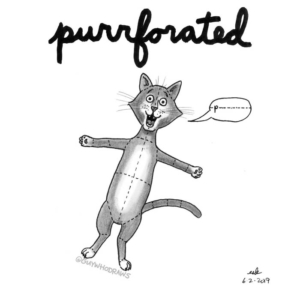 Animals, Badpuns, cat, cats, cats_of_in, caturdaysandcrafts, kittycat, lowbrowpopsurrealism, meow, minneapolisartist, paper, papercrafts, perforated, perforation, rip, strangeart, tear, weirdoart
