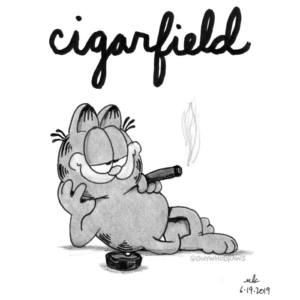 Animals, Badpuns, Cartoons, TV &amp; Movies, cat, cats, cigar, cigaraddict, cigarsmoking, cigartime, comics, comicstrip, funnies, garfield, jimdavis, lowbrowpopsurrealism, odie, smokeshop, smoking, strangeart, tobacco, weirdoart