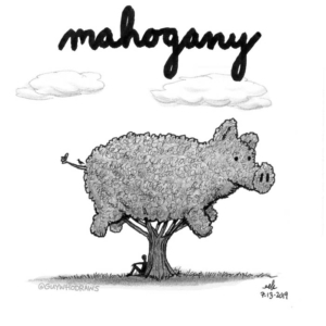 Animals, Badpuns, Trees, cooloff, hog, lowbrowpopsurrealism, mahogany, minneapolisartist, oink, pig, shade, strangeart, summerday, summershade, tree, weirdoart, wood, woodshop, woodworker, woodworking
