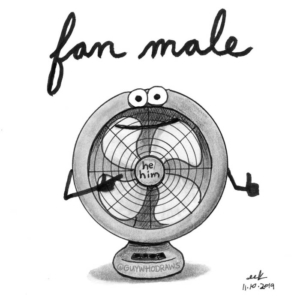 Badpuns, Lifestyle, fan, fanmail, gender, genderpronouns, hehim, lowbrowpopsurrealism, male, minneapolisartist, pronouns, pronounshowdown, pronounsmatter, strangeart, vintagefan, weirdoart
