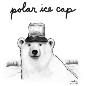 Animals, Badpuns, Fashion, bears, cap, frozen, hat, ice, lowbrowpopsurrealism, minneapolisartist, northpole, polar, polarbear, polaricecaps, strangeart, weather, weirdoart, winterfashion