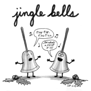 Badpuns, Christmas, Music, advertising, alkaseltzer, bells, caroling, christmascarol, commercial, holidaycheer, jinglebells, jingles, lowbrowpopsurrealism, minneapolisartist, productplacement, strangeart, weirdoart