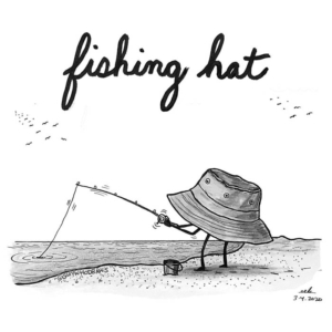 Badpuns, Fashion, fisherman, fishing, fishingaddict, fishinghat, fishinglife, gonefishing, hat, hatfashion, hats, lowbrowpopsurrealism, minneapolisartist, recreation, strangeart, weirdoart