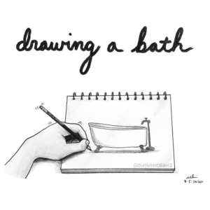 Badpuns, Bathroom, bath, bathroomdesign, bathtime, bathtub, clawfoottub, drawabath, drawingabath, epsomsaltbath, lefthanded, lefty, literal, lowbrowpopsurrealism, meta, minneapolisartist, pto, southpaw, strangeart, vacation, weirdoart