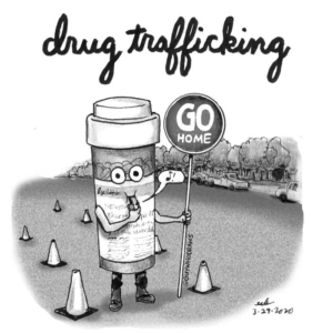 Badpuns, construction, constructionlife, drugs, drugtrafficking, gohome, lowbrowpopsurrealism, ozark, ozarkseason3, patrol, pills, prescription, pundemonium, roadsign, rx, sign, stayhome, strangeart, streetpatrol, trafficcontrol, weirdoart