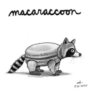 Animals, Badpuns, Nature, cookie, dessert, food, lowbrowpopsurrealism, macaron, macarons, macaroon, macaroons, minneapolisartist, pundemic, raccoon, raccoons, strangeart, sweets, weirdoart