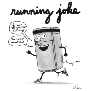 Badpuns, Comedy, Jokes, badjokes, fitness, fridge, globalrunningday, joggers, jogging, kitchen, lowbrowpopsurrealism, minneapolisartist, pundemic, refrigerator, runner, runners, running, runningjoke, runningmotivation, strangeart, trailrunning, weirdoart