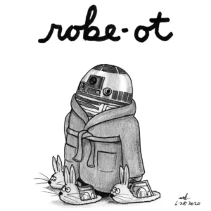 Badpuns, Bathroom, TV &amp; Movies, bathrobe, droid, georgelucas, kennybaker, lowbrowpopsurrealism, minneapolisartist, pundemic, r2d2, robe, robot, starwars, starwarsmemes, starwarsnerd, strangeart, thesearentthedroidsyourelookingfor, weirdoart