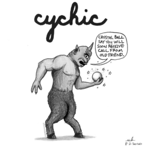 Badpuns, Monsters, TV &amp; Movies, crystalball, cyclops, fortuneteller, lowbrowpopsurrealism, minneapolisartist, monster, moviemonsters, predictions, psychic, psychicday, psychicreading, pundemic, rayharryhausen, sinbad, strangeart, weirdoart, wellness