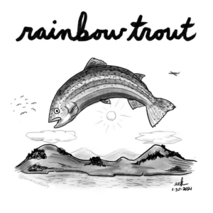 Landscape, applepencil, caturday, fish, fishing, fishinglife, ipadart, procreateart, pundemic, rainbow, rainbows, rainbowtrout, trout