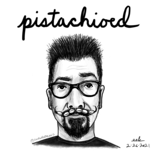 applepencilart, facialhair, goatee, mustache, mustachestyle, mustachio, pistachio, pistachios, procreateart, pundemic, selfportrait, snacks, snacktime