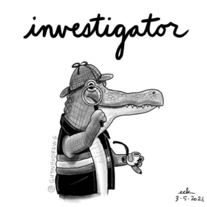 Fashion, alligator, applepencilart, detective, investigation, investigator, procreateart, pundemic, sherlockholmes, vest, vestweather