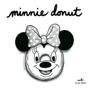 applepencilart, baker, bakery, disney, disneygram, donut, donuts, junkfood, minidonuts, minidoughnuts, minneapolisart, minnie, minniemouse, procreateart