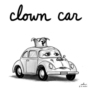 Badstrangeart, Volkswagen, clown, clowncar, puddles, puddlespityparty, vw, vwbug