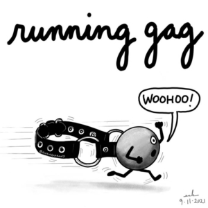 ballgag, centralparkrunning, gag, jogging, joke, pulpfiction, runners, runnerss, running, runninggag, runningjoke