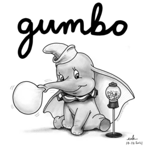 blowingbubbles, bubblegum, chewinggum, disneymemes, disneymovie, dumbo, elephant, elephants, gumballmachine, gumbo, nationalgumboday, seafoodgumbo