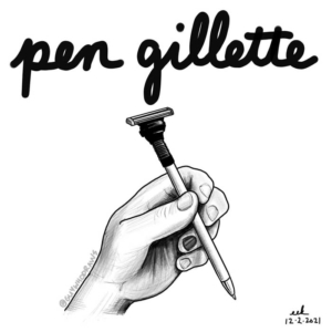 ballpointpen, gillette, pencollector, pennandteller, pennjillette, razor, safetyrazor, shaving, writing