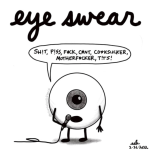 carlin, cursing, cuss, eye, eyeball, georgecarlin, iswear, optometry, sevendirtywords, standupcomedy, swear