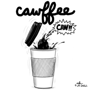 Coffee, caffeine, caw, coffeeaddict, coffeebar, coffeelover, coffeetime, crow, crows, nationalcoffeeday