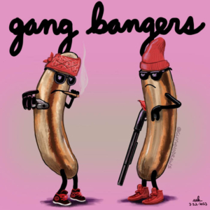 banger, bangers, gangbangers, gangsta, gangster, grilling, meat, sausage, thuglife