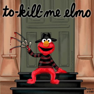 80shorror, elmo, elmomemes, freddykrueger, horror, larrydavid, nightmareonelmstreet, ticklemeelmo, wescraven